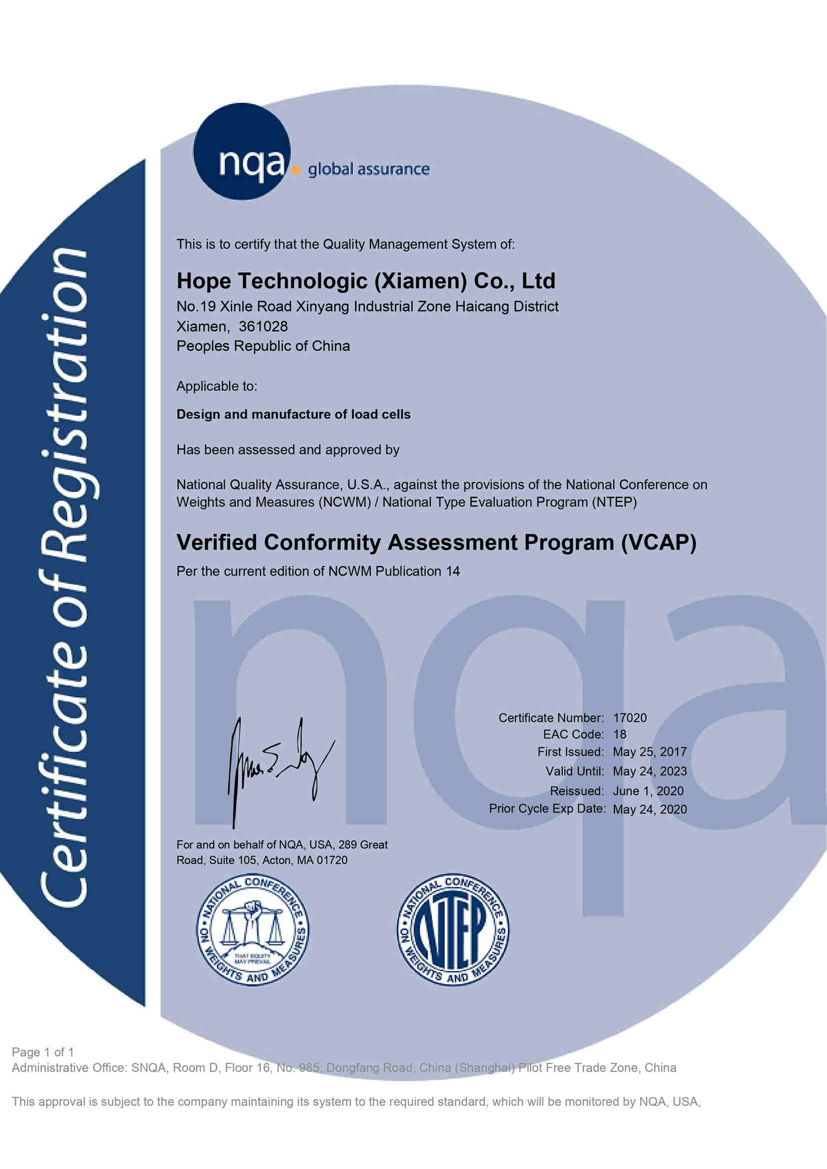 Certificado VCAP